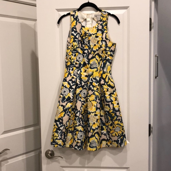 H&M Yellow Green White Summer Flower Dress Sz 6 - Picture 5 of 6